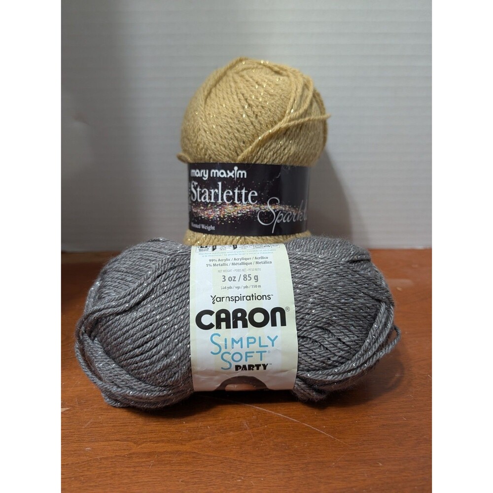 Lot of 1 Caron Simply Soft Yarn 0019 Platine 1 Starlight Sparkle 106 Topaz 360yd